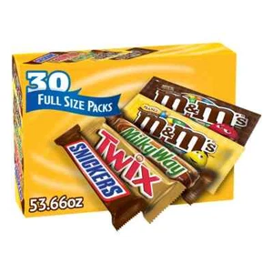 M&M's, Snickers and More Chocolate Candy Bars, Variety Pack, 30-count - Picture 1 of 3
