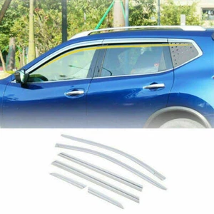 For Nissan Rogue X-Trail 2014-2020Chrome Trim Window Visor Shades Sun Rain Guard - Imagen 1 de 9