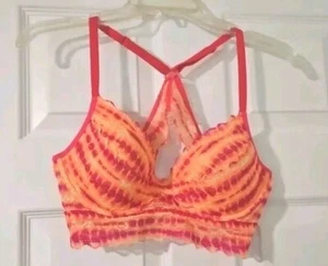 New M Pink By Victoria's Secret Sunset Pink Multi-Color Racerback Lace Bra   - Picture 1 of 13