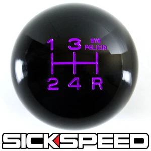 BLACK/PURPLE BYE FELICIA SHIFT KNOB FOR 5 SPEED SHORT THROW SHIFTER 12X1.25 K03 - Picture 1 of 1
