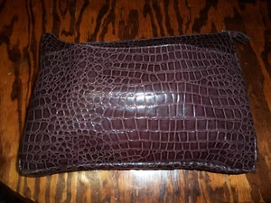 Krokodil braun Vinyl Leder 5-teiliges Accessoire Tasche Set  - Bild 1 von 7