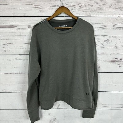 Under Armour Sweatshirt Womens XXL Gray Crew Logo Fleece Loose fit - Image 1 of 4