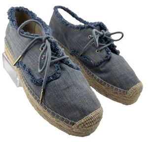 Michael Kors ballerine stringate espadrillas denim sfilacciato taglia 8M nuove senza scatola - Foto 1 di 9