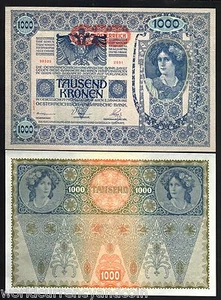 AUSTRIA 1000 1,000 KRONEN P-61 1902 EURO EU LARGE SIZE UNC MONEY BILL BANK NOTE - Picture 1 of 1