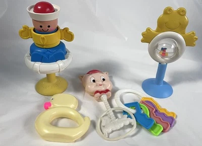 Lote de Juguetes para Bebés de Colección Fisher Price Marinero Playskool Rana Sanitoy Sonajero Llaves Foto 1 de 4