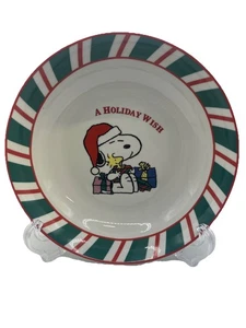 PEANUTS Snoopy 'A HOLIDAY WISH' 7" Bowl by Gibson 2010 Item #75716.01 - Picture 1 of 3