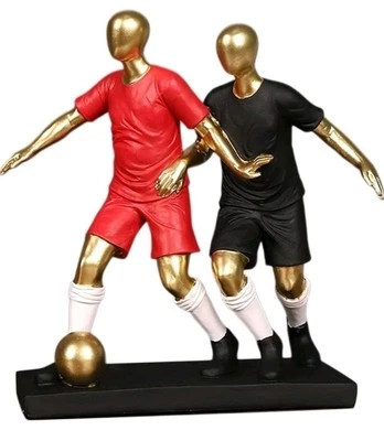Estatuilla de fútbol de resina jugador estatua regalo atleta escultura trofeo decoración  Foto 1 de 4