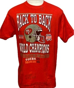 Vintage San Francisco 49ers T-Shirt Single Stitch Size XL “FLAWS” READ - Picture 1 of 9