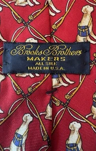 BROOKS BROTHERS MAKER Krawatte komplett Seide hergestellt in den USA rot Jungen golden Lab & Messenger Bag - Bild 1 von 6