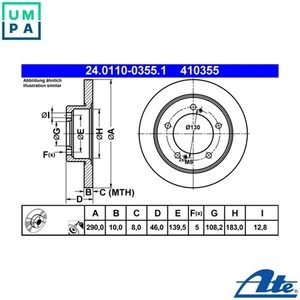 2x BRAKE DISC 24.0110-0355.1 FOR SUZUKI JIMNY/Closed/Off-Road/Vehicle/Open 1.3L - Picture 1 of 10