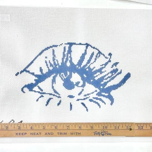 Plum Stitchery hand painted needlepoint canvas 13ct Open Eye watching glamour - Picture 1 of 1