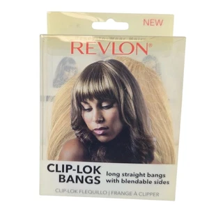 Revlon Weave Clip-Lok Bangs Dark Blonde Long Straight Bangs Blendable Sides - Picture 1 of 3