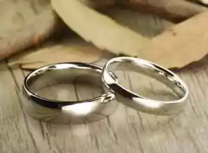 Men's & Women's Plain Matching Couple Rings Band Set Solid 925 Sterling Silver - Picture 1 of 6