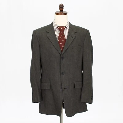 Abrigo Blazer Chaqueta Kenneth Cole 42L Marrón Deportivo Lana Sólida 3B Foto 1 de 4