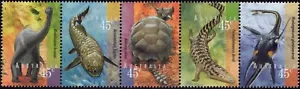 1997 Australia Prehistoric Animals Strip Of 5 Mint Never Hinged, Clean & Fresh - Bild 1 von 1