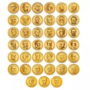 Full set of 39 coins in capsules 2007-2016 US uncirculated Presidential Dollar - Picture 1 of 3