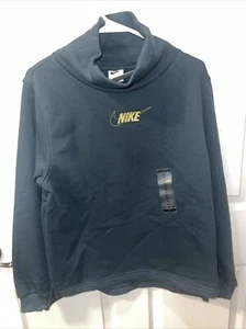 Nike NWT Girls Blue Mock Neck Sweatshirt With Gold Embroidery Size XL Youth - Picture 1 of 7