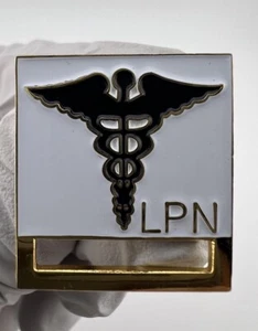 LPN Gold Tone Enamel Pin by Clip-Eze - Picture 1 of 7