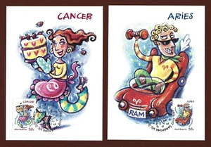 2007 AUSTRALIA " SIGNS OF THE ZODIAC " ~ SET OF 12 MAXI CARDS ~ - Picture 1 of 12