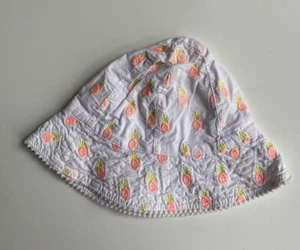 Seed baby girl size S white pink pineapple sun hat, VGUC - Picture 1 of 3