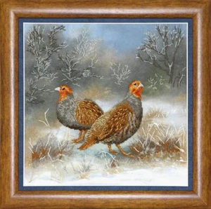 Hágalo usted mismo Kit de punto de cruz "Perdices en prado de invierno" - Imagen 1 de 2