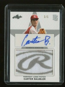 2019 Leaf Metal Perfect Game Autograph / PATCH Card - CARTER BAUMLER #1/1