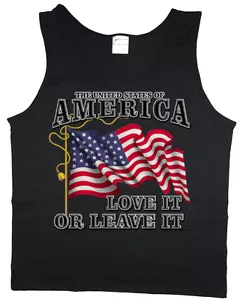 Men's tank top USA American US flag July 4th sleeveless tee muscle shirt - Picture 1 of 1