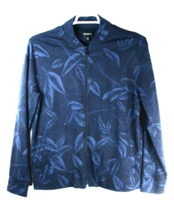 Chaqueta Suéter Banana Republic Cuello Cremallera Completa Azul Tropical Floral Para Hombre Mediana - Imagen 1 de 10