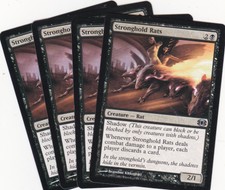 4 x Stronghold Rats uncommon creature from Future Sight (MTG)