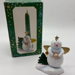Snowman Angel Polystone Candleholder - Picture 1 of 3