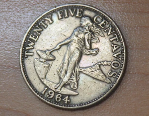 1964 Philippines 25 Centavos - Picture 1 of 2