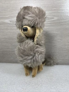 VTG 1966 Stuffed Poodle Dog Kamar Japan Grey Velvet Plush miniature 6.5” - Picture 1 of 7