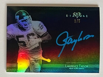 2015 Topps Diamond Lawrence Taylor On Card Autograph Auto /5 Blue Ink RARE - Image 1 of 2