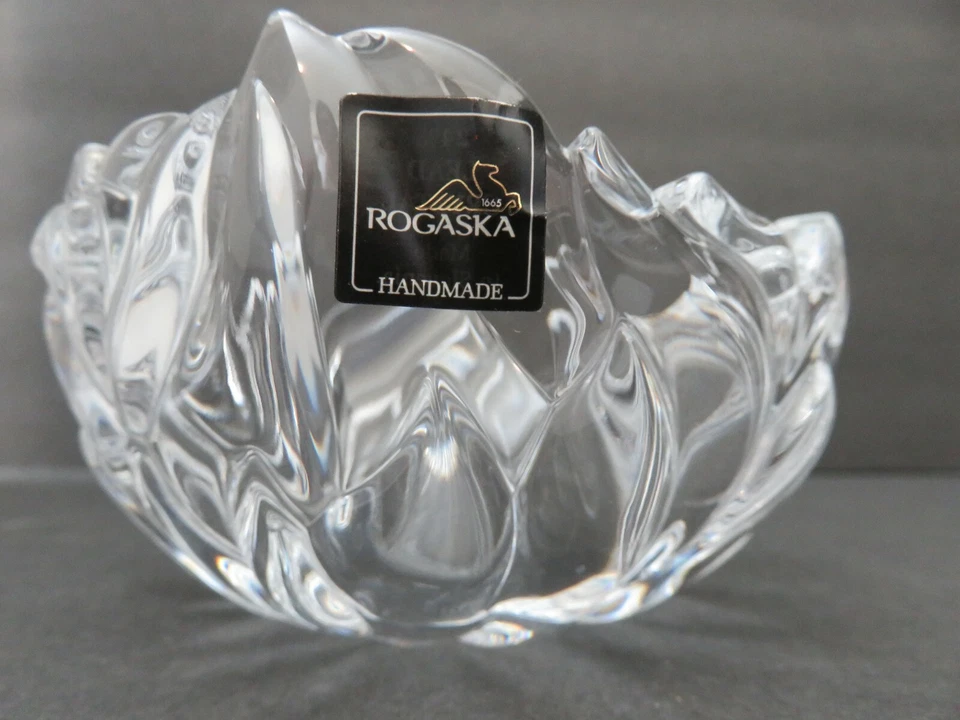 Jarrón Rogaska cristal llama elemento cuenco Eslovenia vintage Foto 1 de 4