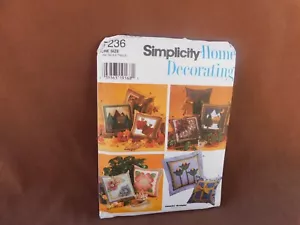 Simplicity Home Decorating Pillows Uncut Pattern 7236 - Picture 1 of 2