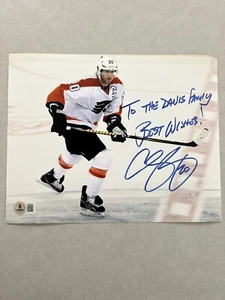 Chris Pronger autographed signed 8x10 photo Beckett BAS COA Hockey Ducks *INSC - Picture 1 of 2