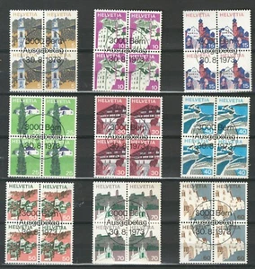 SWITZERLAND  EUROPE Used Block of 4 Architecture Stamps   LOT (HELVETIA 350) - Picture 1 of 1