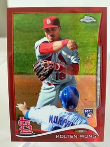 2014 Topps Chrome 'Red Refractor' Kolten Wong #188 RC serial'd /25 NM/MT! - Picture 1 of 2