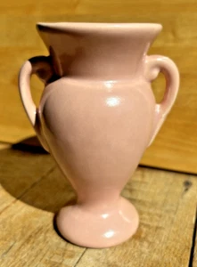 Vtg Rumrill Red Wing McCoy ? Pottery Double Handled Dusty Pink Vase Art Deco 40s - Picture 1 of 7