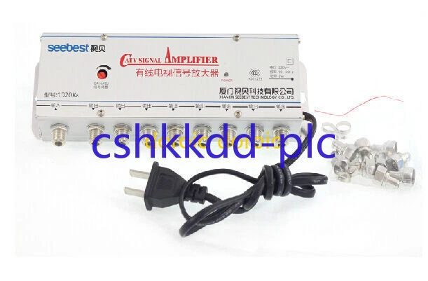 1PC Antenna Signal Amplifier Booster Splitter 20db 220V 8 way CATV TV VCR - Image 1 of 4