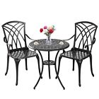 Aluminum Bistro Sets 3 Piece Patio Bistro Table And Chair Set Of 2 For Garden