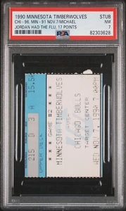 Micheal Jordan Had The Flu Chicago Bulls Timberwolves Ticket Stub PSA 7.11.1990 - Bild 1 von 2