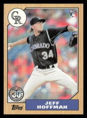2017 Topps Update 1987 Topps 30th Anniversary Jeff Hoffman RC Colorado Rockies - Image 1 of 2