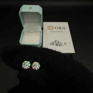 Moissanite Earrings GRA Certified D/VVS1 5mm USA Seller - Picture 1 of 4