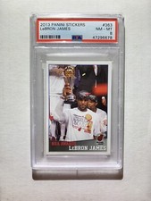 LeBron James 2013-14 Panini Sticker #363 NBA Awards Finals MVP PSA 8 NM-MT
