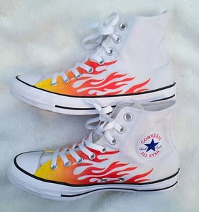 CONVERSE Chuck Taylor All Star Hi Top Flame Print 7 Mens/9.5 Womens EUC - Picture 1 of 8