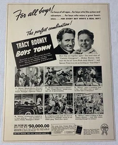 1938 movie ad ~ BOYS TOWN ~ Spencer Tracy, Mickey Rooney ~ 9.5x12 - Picture 1 of 1