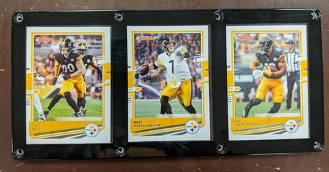 PITTSBURGH STEELERS 3 CARD PLAQUE JJ WATT BEN ROETHLISBERGER JUJU SMITH-SCHUSTER Cover