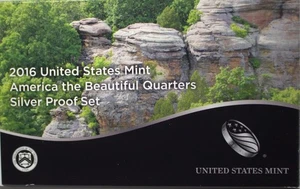2016 United States Mint America The Beautiful Quarter Silver Proof Set BOX & COA - Picture 1 of 4