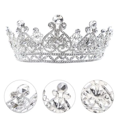  1 PZ Bridal Tiara Baroque Strass Tiara Donne Decor per capelli da sposa - Immagine 1 di 4